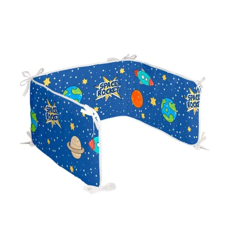 Cot protector HappyFriday Mr Fox Space rocket Multicolour 210 x 40 cm by HappyFriday, Bed accessories - Ref: D1610105, Price:...