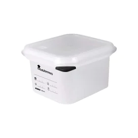 Hermetic Lunch Box Masterpro Foodies polypropylene Squared 1 L 17,6 x 10,8 x 10 cm White Transparent by Masterpro, Food stora...