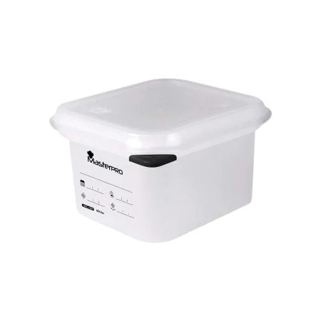 Porta pranzo Ermetico Masterpro Foodies polipropilene Quadrato 1 L 17,6 x 10,8 x 10 cm Bianco Trasparente di Masterpro, Conse...