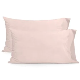 Pillowcase HappyFriday BASIC Light Pink 50 x 75 cm (2 Units) by HappyFriday, Sheets and pillowcases - Ref: D1610142, Price: 1...