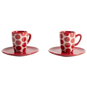 Juego de Tazas con Platos Benetton Rojo Gres Topos 4 Piezas de Benetton, Tazas - Ref: S5003651, Precio: 11,05 €, Descuento: %