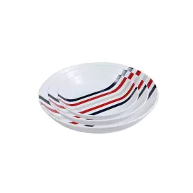 Service de Vaisselle Beverly Hills Polo Club Bleu Rouge Porcelaine Rayures 12 Pièces de Beverly Hills Polo Club, Services com...