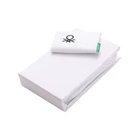 Jeu de draps Benetton Blanc Individuel 3 Pièces de Benetton, Draps et taies d'oreiller - Réf : S5003678, Prix : 40,21 €, Remi...