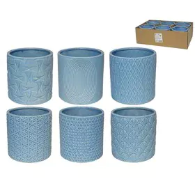 Set of Planters Gerimport Deco Blue Ceramic 13,5 x 13,5 x 13,2 cm (6 Units) by Gerimport, Cachepots - Ref: S5003709, Price: 9...