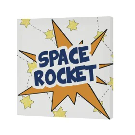 Toile HappyFriday Mr Fox Space rocket Multicouleur 27 x 27 cm de HappyFriday, Impressions sur toile - Réf : D1610274, Prix : ...