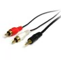 Câble Audio Jack (3,5 mm) vers 2 RCA Startech MU3MMRCA Noir de Startech, Câbles - Réf : S55056832, Prix : 7,27 €, Remise : %