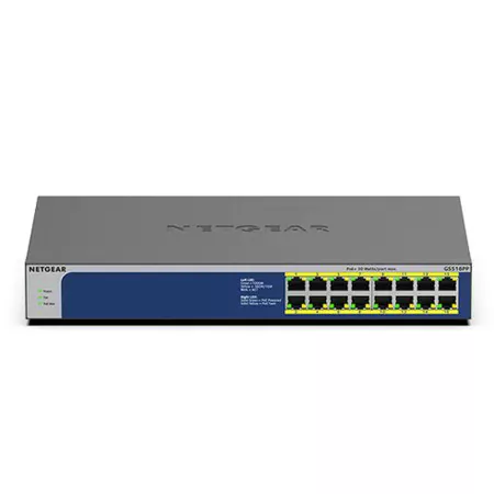 Switch Netgear GS516PP-100EUS de Netgear, Commutateurs de réseau - Réf : S55068939, Prix : 442,05 €, Remise : %