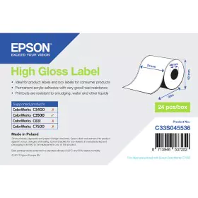 Etiquettes pour Imprimante Epson C33S045536 (1 Unités) de Epson, Étiquettes adhésives et autocollants - Réf : S55081011, Prix...