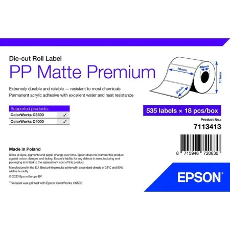 Druckerpapier Epson 7113413 Weiß (18 Stück) von Epson, Druckpapier - Ref: S55180458, Preis: 31,44 €, Rabatt: %