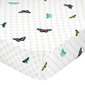 Fitted bottom sheet HappyFriday Birds of paradise Multicolour 160 x 200 x 32 cm by HappyFriday, Sheets and pillowcases - Ref:...