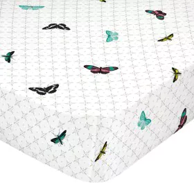 Drap housse HappyFriday Birds of paradise Multicouleur 180 x 200 x 32 cm de HappyFriday, Draps et taies d'oreiller - Réf : D1...