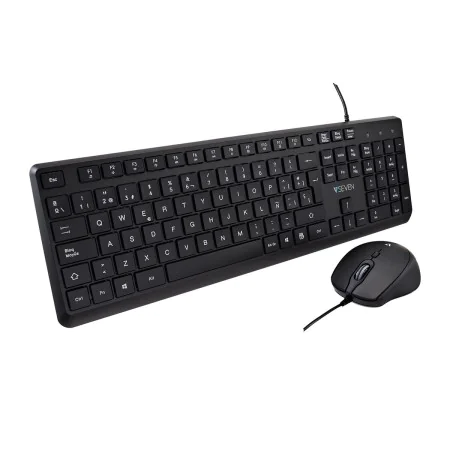 Tastiera e Mouse V7 CKU350ES Nero Qwerty in Spagnolo di V7, Set tastiera e Mouse - Rif: S55267954, Prezzo: 20,12 €, Sconto: %