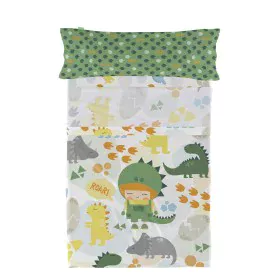 Jeu de draps HappyFriday Happynois Happydino Multicouleur Lit 1 persone 2 Pièces de HappyFriday, Draps et taies d'oreiller - ...