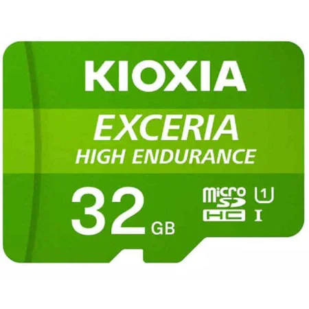 Carte Mémoire Micro SD avec Adaptateur Kioxia Exceria High Endurance Cours 10 UHS-I U3 Vert de Kioxia, Cartes mémoire - Réf :...