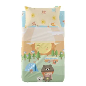 Conjunto de Lençóis HappyFriday Happynois Camping Multicolor Berço de Bebé 2 Peças de HappyFriday, Roupa de cama para berços ...