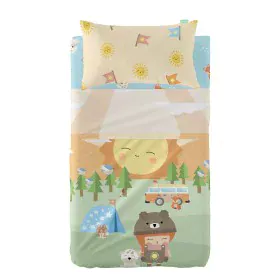 Conjunto de Lençóis HappyFriday Happynois Camping Multicolor Berço de Bebé 2 Peças de HappyFriday, Roupa de cama para berços ...