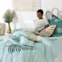 Housse de Couette HappyFriday Blanc Foliage mint Multicouleur 240 x 220 cm de HappyFriday, Couettes et housses de couette - R...