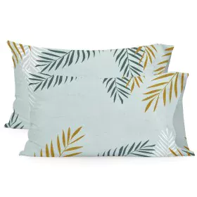 Pillowcase HappyFriday Blanc Foliage Mint Multicolour 50 x 75 cm (2 Units) by HappyFriday, Sheets and pillowcases - Ref: D161...