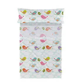 Jeu de draps HappyFriday Mr Fox Little Birds Multicouleur Lit 1 persone 2 Pièces de HappyFriday, Draps et taies d'oreiller - ...