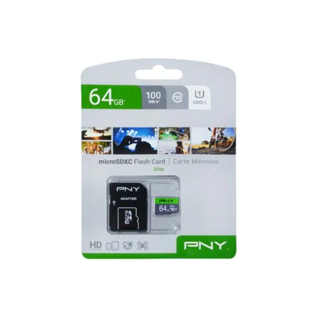 Micro SD Memory Card with Adaptor PNY P-SDUX64U185GW-GE 64 GB by PNY, Memory cards - Ref: S5629057, Price: 6,00 €, Discount: %