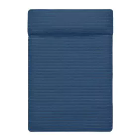 Reversible Bedspread HappyFriday Basic Dash White Navy Blue 200 x 260 cm by HappyFriday, Blankets and bedcovers - Ref: D16110...