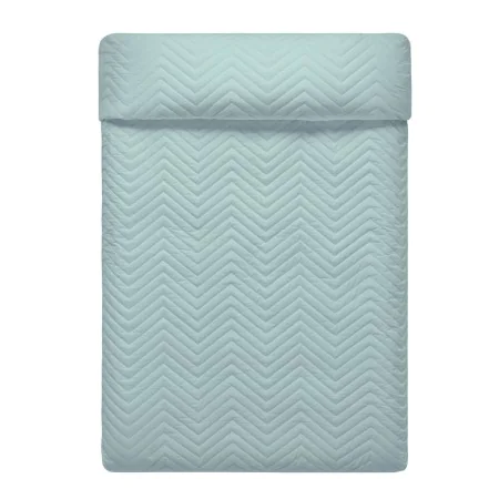 Trapunta Reversibile HappyFriday Basic Arista Blu Marino Menta 270 x 260 cm di HappyFriday, Coperte e copriletti - Rif: D1611...