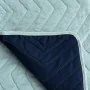 Reversible Bedspread HappyFriday Basic Arista Navy Blue Mint 270 x 260 cm by HappyFriday, Blankets and bedcovers - Ref: D1611...