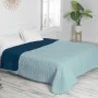 Reversible Bedspread HappyFriday Basic Arista Navy Blue Mint 270 x 260 cm by HappyFriday, Blankets and bedcovers - Ref: D1611...