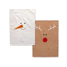 Kitchen Cloth HappyFriday Xmas Snowmates Multicolour 70 x 50 cm (2 Units) by HappyFriday, Dish Cloth & Towels - Ref: D1611163...