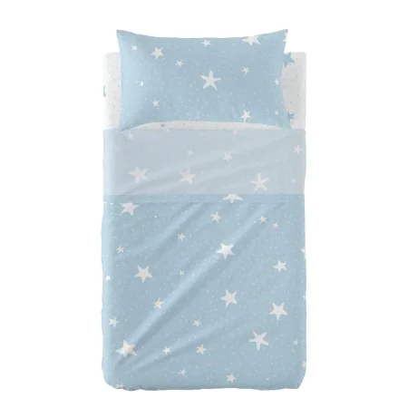 Bedding set HappyFriday Basic Kids Little star Blue Baby Crib 2 Pieces by HappyFriday, Bed linen for cots - Ref: D1611221, Pr...