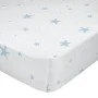 Fitted sheet HappyFriday BASIC KIDS Blue White 60 x 120 x 14 cm Stars by HappyFriday, Sheets and pillowcases - Ref: D1611230,...