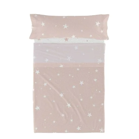 Set di Lenzuola HappyFriday Basic Kids Little star Rosa Singolo 2 Pezzi di HappyFriday, Lenzuola e federe per cuscino - Rif: ...