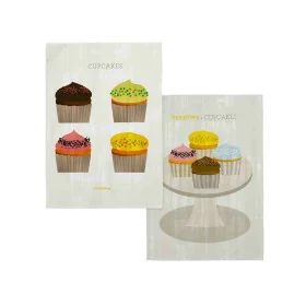 Tissu de cuisine HappyFriday Cupcakes Multicouleur 70 x 50 cm (2 Unités) de HappyFriday, Serviettes et torchons à vaisselle -...