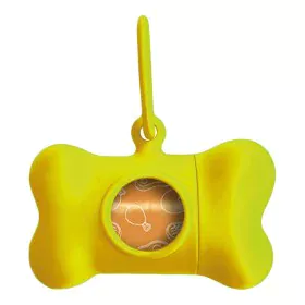 Dispensador de Sacos para Cães United Pets Bon Ton Neon Cão Amarelo (8 x 4,2 x 5 cm) de United Pets, Sacos para apanhar excre...