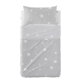 Juego de Sábanas HappyFriday Basic Kids Little star Gris Cuna de Bebé 2 Piezas de HappyFriday, Ropa de cama para cunas - Ref:...