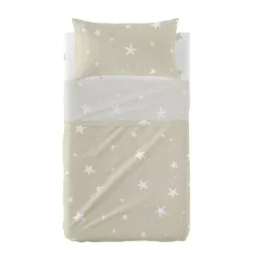 Set di Lenzuola HappyFriday Basic Kids Little star Beige Culla Neonato 2 Pezzi di HappyFriday, Biancheria da letto per culle ...