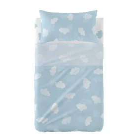 Juego de Sábanas HappyFriday Basic Kids Clouds Azul 2 Piezas de HappyFriday, Ropa de cama para cunas - Ref: D1611736, Precio:...