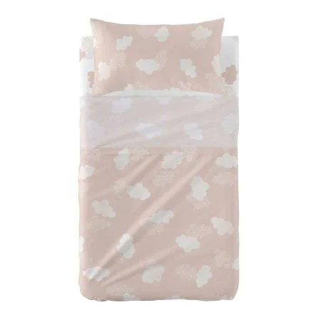 Bedding set HappyFriday Basic Kids Clouds Pink Baby Crib 2 Pieces by HappyFriday, Bed linen for cots - Ref: D1611761, Price: ...