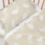 Conjunto de Lençóis HappyFriday Basic Kids Clouds Bege Berço de Bebé 2 Peças de HappyFriday, Roupa de cama para berços - Ref:...