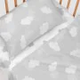 Conjunto de Lençóis HappyFriday Basic Kids Clouds Cinzento Berço de Bebé 2 Peças de HappyFriday, Roupa de cama para berços - ...