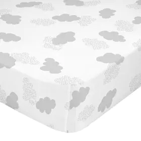 Sábana Bajera HappyFriday BASIC KIDS Gris 90 x 200 x 32 cm de HappyFriday, Sábanas y fundas de almohada - Ref: D1611821, Prec...