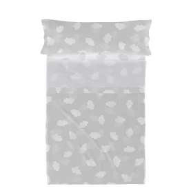 Jeu de draps HappyFriday Basic Kids Clouds Gris Lit 1 persone 180 x 270 cm 2 Pièces de HappyFriday, Draps et taies d'oreiller...