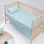 Conjunto de Lençóis HappyFriday Basic Kids Vichy Azul Berço de Bebé 2 Peças de HappyFriday, Roupa de cama para berços - Ref: ...