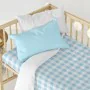 Drap housse HappyFriday BASIC KIDS Bleu 60 x 120 x 14 cm Vichy de HappyFriday, Draps et taies d'oreiller - Réf : D1611848, Pr...