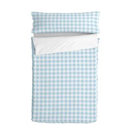 Quilt Cover without Filling HappyFriday Basic Kids Vichy Blue 105 x 200 cm by HappyFriday, Slumber Bags - Ref: D1611859, Pric...