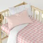 Fitted sheet HappyFriday BASIC KIDS Pink 60 x 120 x 14 cm Gingham by HappyFriday, Sheets and pillowcases - Ref: D1611874, Pri...