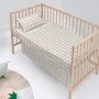 Conjunto de Lençóis HappyFriday Basic Kids Vichy Bege Berço de Bebé 2 Peças de HappyFriday, Roupa de cama para berços - Ref: ...