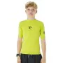 Camiseta de Manga Corta Infantil Rip Curl Corps S/S Rash Amarillo Surf Licra de Rip Curl, Niño - Ref: S64110519, Precio: 19,0...