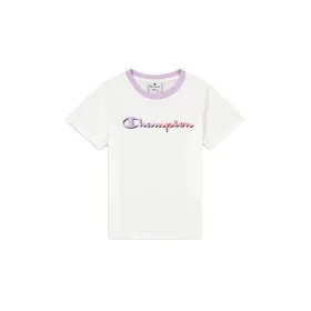 Camisola de Manga Curta Infantil Champion Crewneck Branco de Champion, Menina - Ref: S64110531, Preço: 13,48 €, Desconto: %