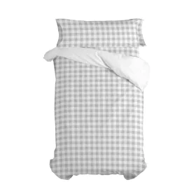 Duvet cover set HappyFriday Basic Kids Grey Single Gingham 2 Pieces by HappyFriday, Quilts and quilt covers - Ref: D1611916, ...